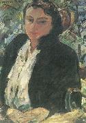 Portrat Charlotte Corinth in gruner Samtjacke Lovis Corinth